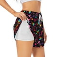 thumbnail image 3 of Lsque Lgbt Rainbow For Pride Printed Women's Running Shorts with Liner Pockets,Elastic Quick Dry Workout Athletic Gym Yoga Shorts,Womens High Waist Shorts-X-Large, 3 of 9