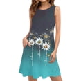 thumbnail image 2 of Ovzne Robes pour Femmes Robe Décontractée Ample d'Été Imprimée Sans Manches Col en V Ensemble Haut/chemise Robe de Printemps Imprimée Liquidation, 2 of 7
