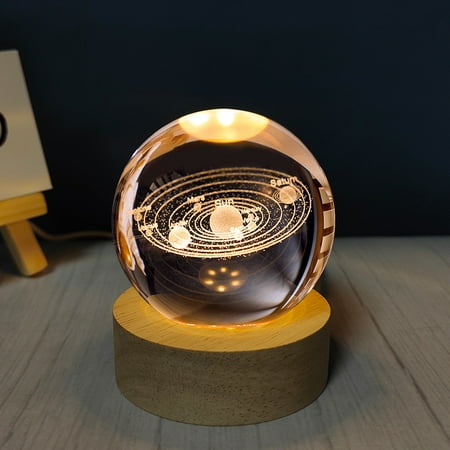 

Engraved Crystal Ball Night Light Creative Birthday Gift Valentine S Day for Girls Boys Girlfriends Friends Classmates and Classmates Solar System - Night Light Usb Night Light Orna