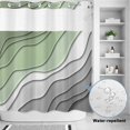 thumbnail image 2 of No Hook Shower Curtain, Sage Green Grey Ombre Shower Curtains for Bathroom with See Through Top Window, Modern Abstract Art Aesthetics Waterproof & Washable Bath Curtain Long 72"x78", 2 of 9
