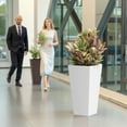 thumbnail image 5 of MAYEERTY 30"H Metal Tapered Planter:Large Garden Pot,Drainage Hole&Rubber Plug for Home&Patio,White, 5 of 5