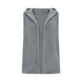 thumbnail image 5 of Fnooota Womens Fleece Vests, Fall Winter Hooded Sleeveless Warm Outerwear Vest with Pockets Gray Size M, 5 of 8