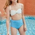 thumbnail image 4 of Fesfesfes Teen Girls Holiday Cute Bikini Sets Children Girls Swimwear Printed Split Two Piece Swimsuit Swim Pool Beach Wear Skinny Bathing Suit 6-12 Years, 4 of 9