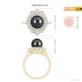 thumbnail image 5 of ANGARA Tahitian Cultured Pearl & Graduated Diamond Halo Ring in 14K Yellow Gold for Women | June Birthstone, Birthday, Anniversary, Jewelry Gift for Women | Pearl Ring, 5 of 9