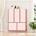 thumbnail image 6 of EastVita 15 Drawers Dresser,Tall Dressers and Chests of Drawers,Storage Shelf Organizer,Sturdy Metal Frame,Wood Tabletop,Pink, 6 of 7