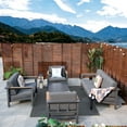 thumbnail image 2 of 5-Piece Patio Furniture Set Outdoor Metal Conversation Set with Cushions, Black, 2 of 10