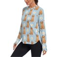 thumbnail image 2 of FORMRS Womens Long Sleeve Shirts UPF 50+ Sun Protection Quick Dry Fishing Hiking Tops, Size S-2XL, Cartoon Floral Dog Pattern, 2 of 8