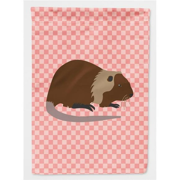 Carolines Treasures BB7879CHF Coypu Nutria River Rat Pink Check Canvas House Flag