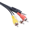 thumbnail image 3 of EIMELI  2PCS 1.5m 3.5mm Jack Plug Male to 3 RCA Adapter to RCA Male Audio Video AV Cable Wire Cord for Android TV Box, 3 of 6