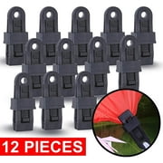 Wellmax Heavy Duty Tarp Clips 12 Pieces, Multi-Purpose Awning Clamps Set with Strong Lock Grip for Holding Up Tarp, Canopy, Sun Shade, Car Cover, Boat Cover and Pool Cover