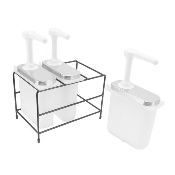Condiment Pump Dispenser Syrup Pump Press Milk Tea Sauce with Iron Frame