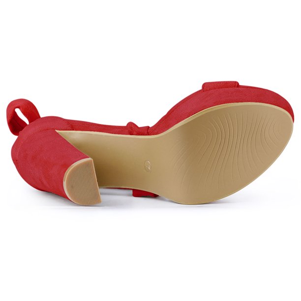 Sandalias De Tacones De Plataforma con Cordones para Mujer Rojo 36