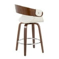 thumbnail image 4 of Elisa Mid-Century Modern Counter Stool In Walnut And Cream Fabric - Set Of 2, 4 of 7
