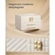 thumbnail image 3 of Caja Joyero de 3 Capas con Espejo, Organizador Joyas con 2 Cajones, Superficie PU, 21.5 x 24 x 15.8 cm, Regalo, Blanco Nube, 3 of 6