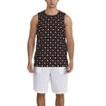thumbnail image 4 of Easygdp Red and white polka dots Men's Mesh Basketball Jersey Quick Drying Sleeveless Shirts Fitted Muscle Tank Tops Sport Round Neck T-Shirt - Medium, 4 of 9