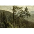 thumbnail image 2 of Bierstadt, Albert 18x13 Gold Ornate Wood Framed with Double Matting Museum Art Print Titled - Tree covered mountains, 2 of 4