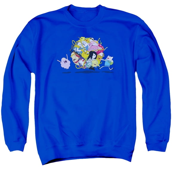 Trevco Sportswear CN202-AS-6 Adventure Time Glob Ball Adult Crewneck Sweatshirt, Royal - 3X