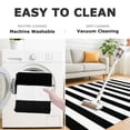 thumbnail image 4 of Brisasol Outdoor Indoor Doormat 2.3x3.6 Black and White Striped Rug Washable Outdoor Rug Front Door Mat Layered Door Mat for Porch, Entryway Patio, 4 of 8