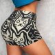 thumbnail image 4 of Fotbe Abstract Cat Faces Pattern Shorts Sin Costuras – Shorts Deportivos de Cintura Alta para Mujer, Elásticos para Gimnasio, Yoga, Running o Ciclismo-Medium, 4 of 8