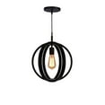 thumbnail image 3 of Woodbridge Lighting Celestial 1 Light Wood Pendant in Satin Nickel/Wenge Black, 3 of 3