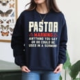 thumbnail image 4 of EcoLoom Pastor Warning Sermon Christian Preacher Minister Long Sleeve Unisex Midweight Crewneck Sweatshirt, 4 of 4
