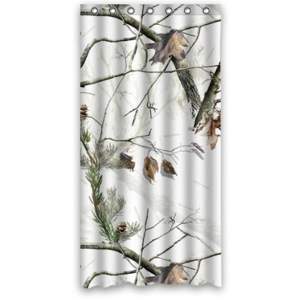 Hellodecor Camo Shower Curtain Polyester Fabric Bathroom