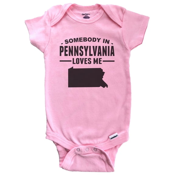 Somebody In Pennsylvania Loves Me Baby Bodysuit - Pennsylvania Baby Bodysuit (Pink)