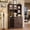 Black walnut, variant on Coffee Bar Cabinet with Power Outlet & Exquisite Barn Doors, Sideboard Buffet Cabinet with Wine Bottle Rack, Storage Cabinet for Kitchen, Dining Room