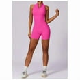 thumbnail image 6 of AEXTO Women's Solid Zip Back Sports Romper, Breathable Comfortable Sleeveless Bodycon Romper for Yoga Gym Workout, Ladies Sportswear for All Seasons, 6 of 7