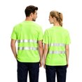 thumbnail image 5 of safety shirts for men Quick Dry Hi Vis Reflective Short Sleeve high vis shirts Construction Work Shirts with Reflective Strips Green 3XL, 5 of 7