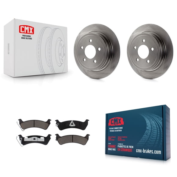 CMX Rear Disc Brake Rotors and Ceramic Pads Kit for Car Ford Explorer Sport Trac K8C-102053