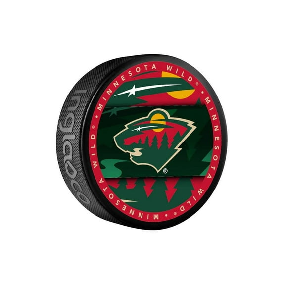 Wild Officially Licensed Medallion Design Hockey Puck