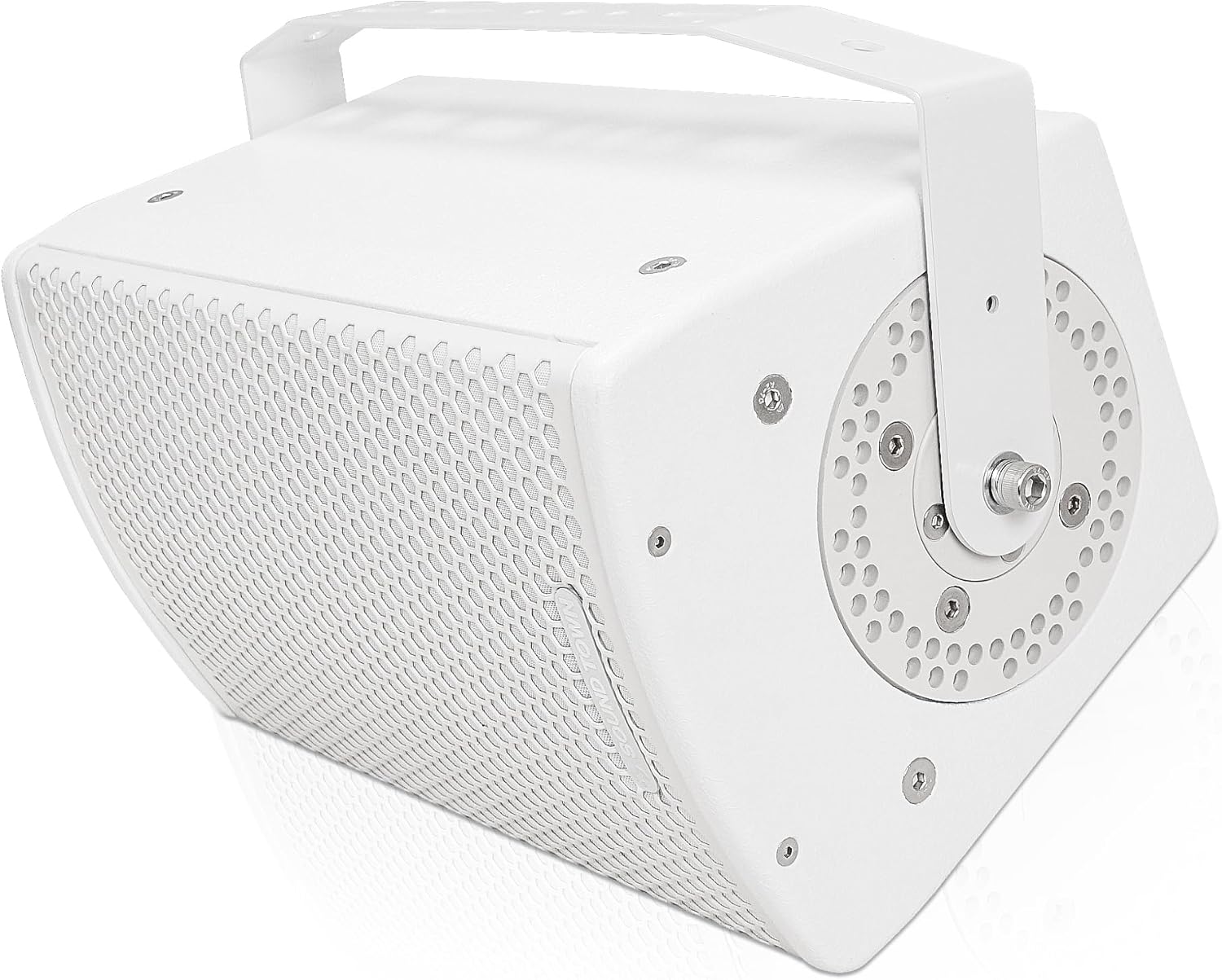 Sound Town CARME Series 8" 350W 2-Way Professional PA DJ Speaker, White with Compression Driver, Rotatable Horn, Birch Plywood, U Bracket for Installation, Live Sound, Karaoke, Bar (CARME-U108WG3)