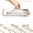 thumbnail image 4 of Designed for iPhone 11 6.1 inch Case,Luxury Plating Edge Love Hearts Pattern with Wristband Kickstand Camera Lens Protection,Soft Shockproof Cover for Girls Women,White, 4 of 8