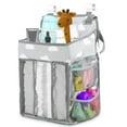 thumbnail image 1 of Organizador de pañales para colgar, organizador de pañales para guardería, soporte para pañales, apilador para bebé, niña y niño, color gris, 1 of 5
