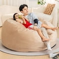 thumbnail image 2 of Algherohein Bean Bag Chair for Adults,Comfy Chair with Memory Foam Furniture,Camel, 2 of 6
