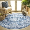 thumbnail image 2 of SAFAVIEH Arizona Reannon Oriental Polyester Machine Washable Area Rug, Light Blue/Blue, 6' x 6' Round, 2 of 7
