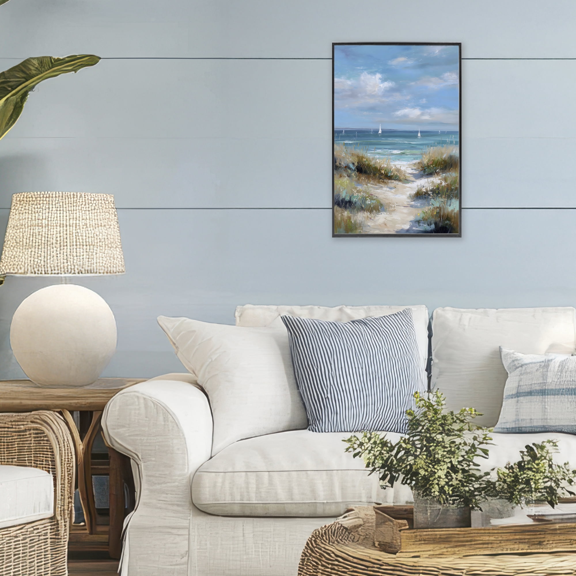 Stupell Industries Sailboat Path Impression Black Framed Giclee Art, design by Petal Prints Design