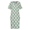 thumbnail image 6 of White Cartoon Flowers Loose Pocket Dress Dresses Summer Summer Dresses for Women, 6 of 9