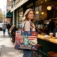 thumbnail image 4 of VMWMSSR 250Th Anniversary Patriotic Quilted Tote Bag Patriotic Patchwork Shoulder Bag Reusable 4Th Of July Grocery & Beach Bag(Multicolor1-14.96×13.97In), 4 of 5