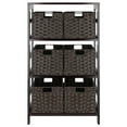 thumbnail image 2 of Leo 7-Pc Storage Shelf with 6 Foldable Woven Baskets, Espresso & Chocolate, 2 of 7