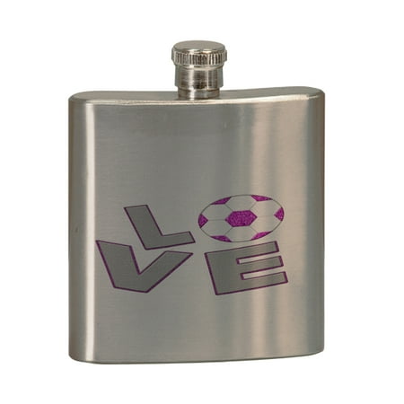 

KuzmarK 6 oz. Stainless Steel Pocket Hip Liquor Flask - Love Boys Soccer