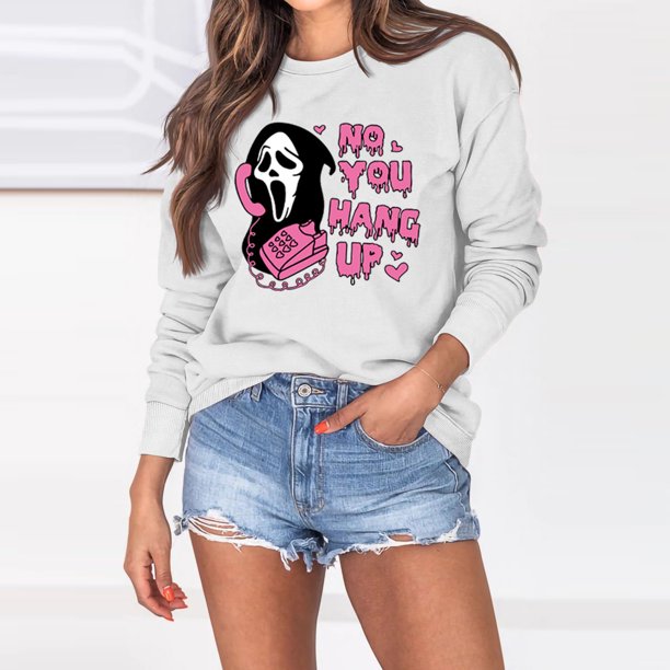 Jersey estampado de mezcla de algodón para mujer sudaderas de otoño traje de calle holgado