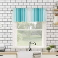 thumbnail image 4 of Hokiten Rod Pocket Curtain Valance, Turquoise Ombre Stripe Farmhouse Window Valance for Living Room, Bedroom, Kitchen Farmhouse Simple Striped 42"W x 12"L, 4 of 8