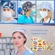 thumbnail image 3 of Paquete De 4 Gorros De Trabajo Para Enfermera, Servicio Prolongado, Color Puro, Botón Pulido Opaco, Gorros De Trabajo Multifuncionales Unisex, Uniformes De Trabajo Advancent AP008643-20, 3 of 5