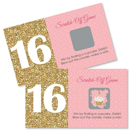 Sweet 16 - 16th Birthday Party Game Scratch Off Cards - 22