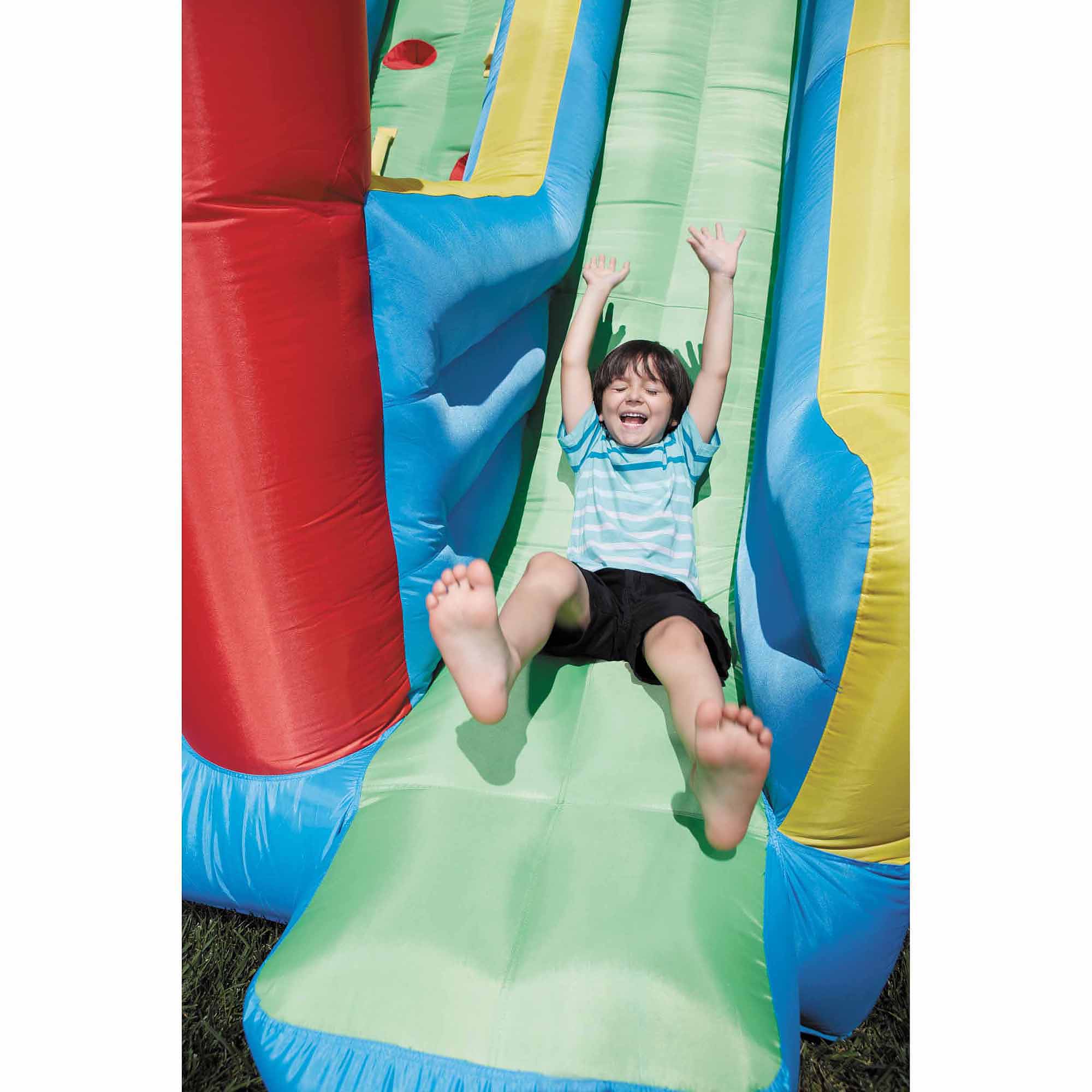 Little Tikes Giant Slide Bouncer Inflatable Bounce House with Blower and Climbing Wall, Fits up to 3 Kids, Multicolor, Outdoor Backyard Toy for Boys Girls Ages 3 4 5+ to 8 Year Old - image 4 of 6