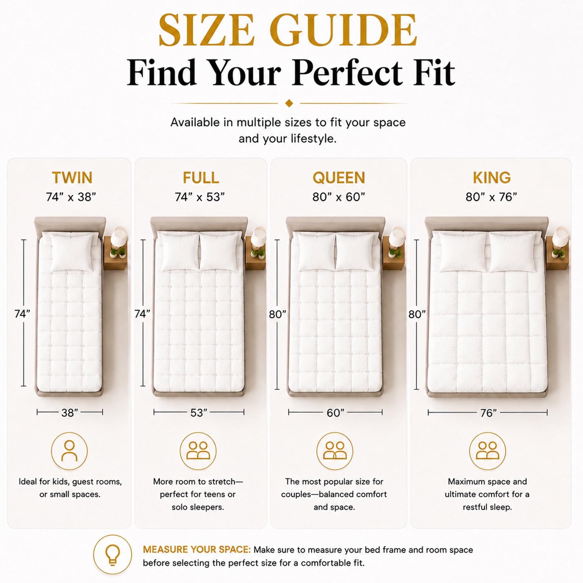 Continental Sleep, Mattress Pad, Cooling Cotton Pillow Top Cover Quilted Elastic Fitted Protector, Breathable Fluffy Soft Topper with 18-Inch Deep Pocket, Twin, White