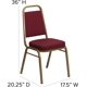 thumbnail image 2 of Songqin Trapezoidal Back Fabric Upholstered Stackable Banquet Chair, Multipurpose Stacking Chair with Padded Seat and Back, Burgundy Patterned/Gold, 2 of 16