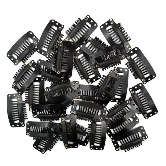 10-100Pcs 32mm Metal Snap Hair Clips for Hair Extensions, Wig Comb Clips, Women Hair Extension Accessories